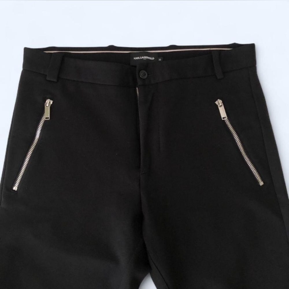 Men’s Karl Lagerfeld Black Tailored Zipper Trousers